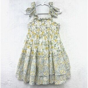 Tahari Tiered Ruffle Dress Girls Toddler 3T Lined Smocked Bows Prairie Floral